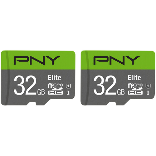 PNY 32GB Elite UHS-I microSDHC Memory Card (2-Pack)