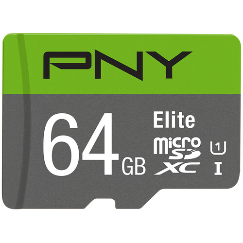 PNY 64GB Elite UHS-I microSDXC Memory Card with SD Adapter
