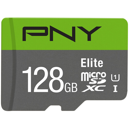 PNY 128GB Elite UHS-I microSDXC Memory Card with SD Adapter