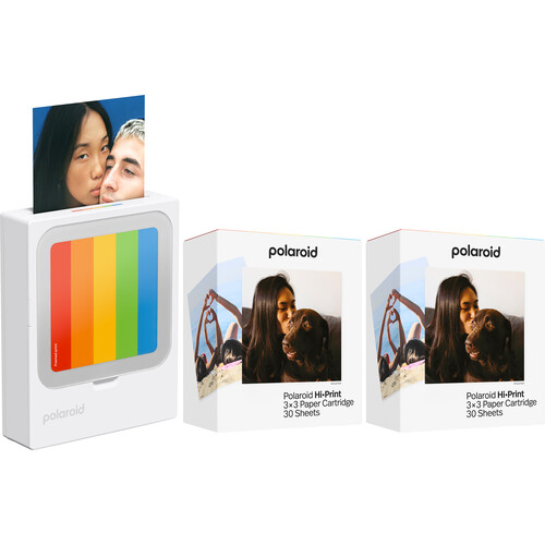 Polaroid Hi-Print 3x3 Pocket Photo Printer with 60 Sheets of Paper