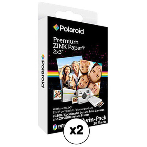 Polaroid 2 x 3" Premium ZINK Photo Paper Kit (2 x 20 Sheets)