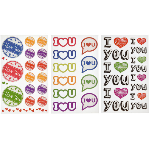 Polaroid Scrapbook Stickers (Love You)