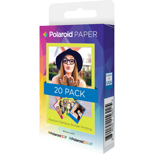 Polaroid 2 x 3" Premium ZINK Rainbow Photo Paper (20 Sheets)