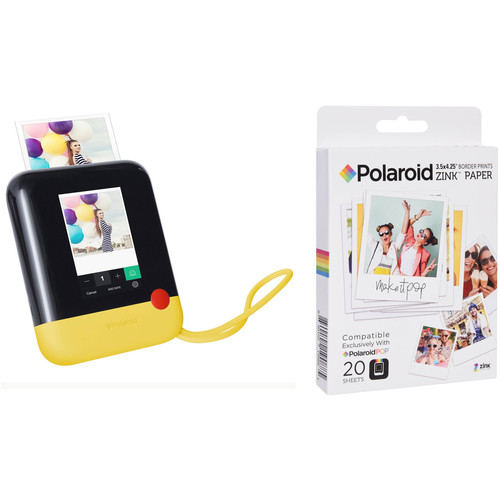 Polaroid Pop Instant Print Digital Camera with ZINK Paper Kit (Yellow)