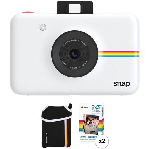 Polaroid Snap Instant Digital Camera with ZINK Photo Paper and Pouch Kit (White)