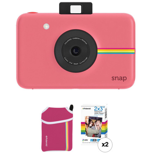 Polaroid Snap Instant Digital Camera with ZINK Photo Paper and Pouch Kit (Pink)