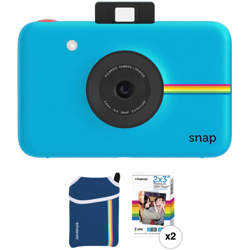 Polaroid Snap Instant Digital Camera with ZINK Photo Paper and Pouch Kit (Blue)