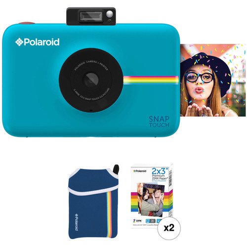 Polaroid Snap Touch Instant Digital Camera with ZINK Photo Paper and Pouch Kit (Blue)