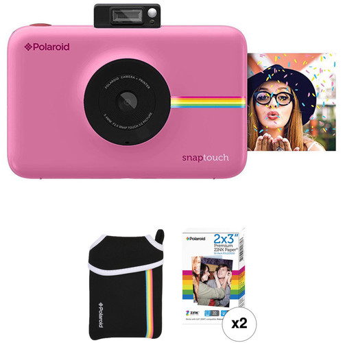 Polaroid Snap Touch Instant Digital Camera with ZINK Photo Paper and Pouch Kit (Pink)
