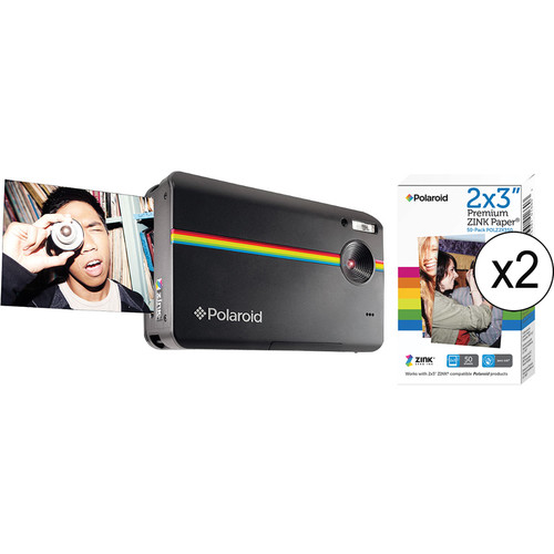 Polaroid Z2300 Instant Digital Camera Kit with 100 Sheets of Photo Paper (Black)