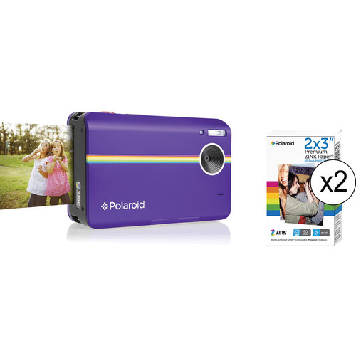 Polaroid Z2300 Instant Digital Camera Kit with 100 Sheets of Photo Paper (Purple)