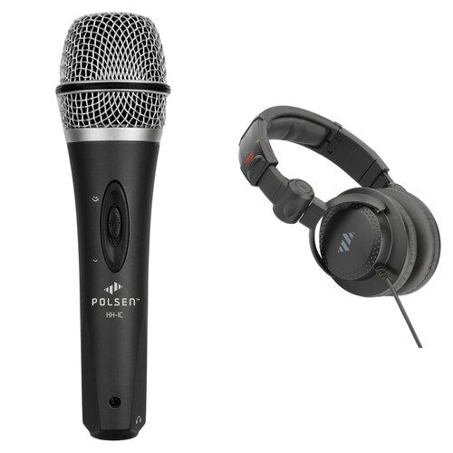 Polsen HH-IC Handheld Cardioid Condenser Microphone for iOS and Android Devices Kit with Headphones