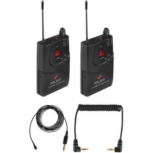 Polsen ULW-16 UHF Wireless System and PL-4 Lavalier Microphone Kit