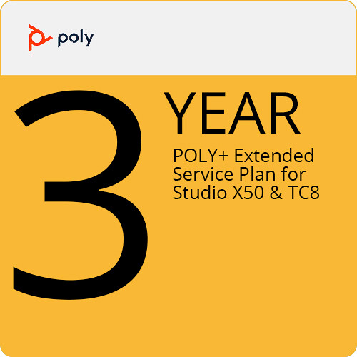 Poly 3-Year Poly+ Extended Service Plan for Studio X50 Video Conferencing Kit with TC8 Touchscreen