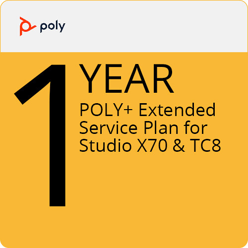 Poly 1-Year Poly+ Extended Service Plan for Studio X70 Video Conferencing Kit with TC8 Touchscreen