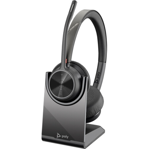 Poly Voyager 4320 Bluetooth Stereo Headset with BT700 USB-A Dongle and Charging Stand