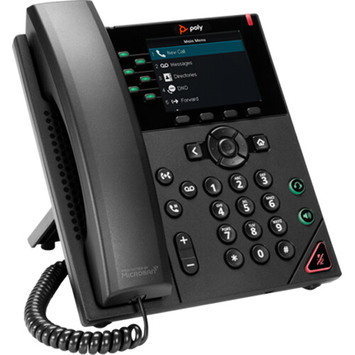 Poly VVX 350 6-Line IP Desk Phone with Power Adapter