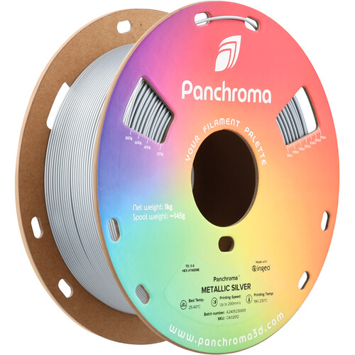 Polymaker Panchroma Metallic PLA Filament (1kg, Metallic Silver)