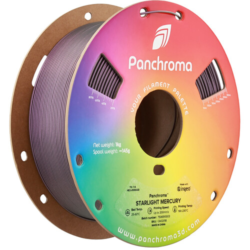 Polymaker Panchroma Starlight PLA Filament (1kg, Mercury Silver)