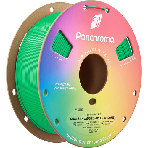 Polymaker Panchroma Dual Silk PLA Filament (1kg, Green & Chrome Jadeite)