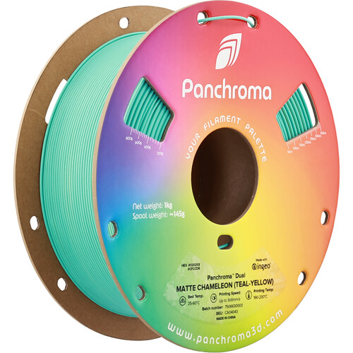 Polymaker Panchroma Dual Matte PLA Filament (1kg, Teal & Yellow)