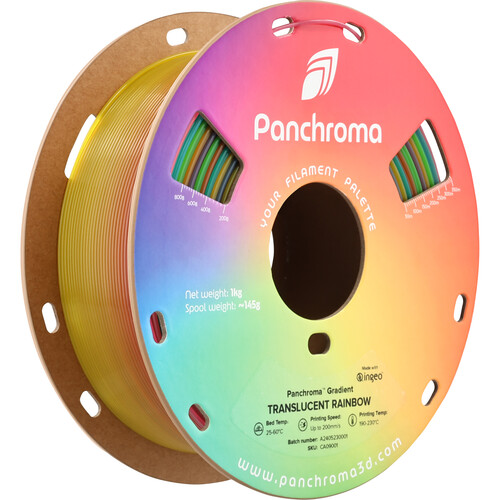 Polymaker Panchroma Gradient Translucent PLA Filament (1kg, Translucent Rainbow)