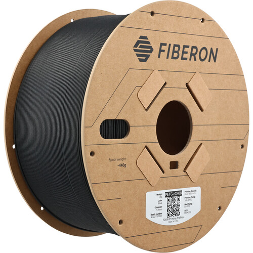 Polymaker Fiberon PETG-rCF08 Recycled Carbon Fiber Reinforced PETG Filament (Black, 3kg)