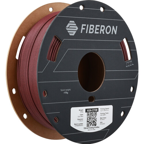 Polymaker Fiberon ASA-CF08 Filament (0.5kg, Dark Red)