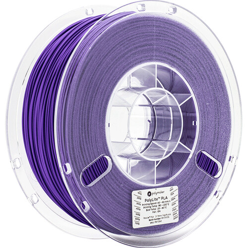 Polymaker 1.75mm PolyLite PLA Filament (1kg, Purple)