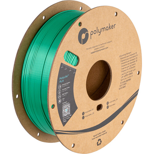 Polymaker 1.75mm PolyLite Silk PLA Filament (1kg, Silk Green)
