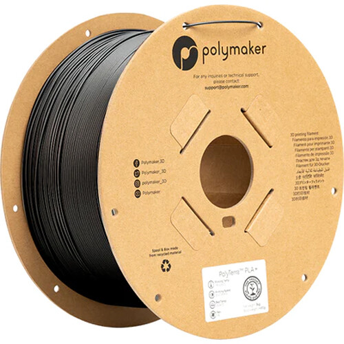 Polymaker 1.75mm PolyTerra PLA+ Filament (3kg, Black)