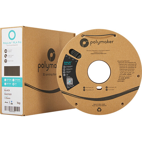 Polymaker 1.75mm PolyLite PLA Pro Filament (1kg, Black)