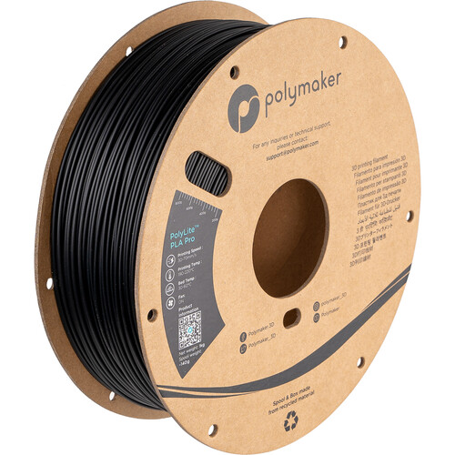 Polymaker 2.85mm PolyLite PLA Pro Filament (1kg, Black)