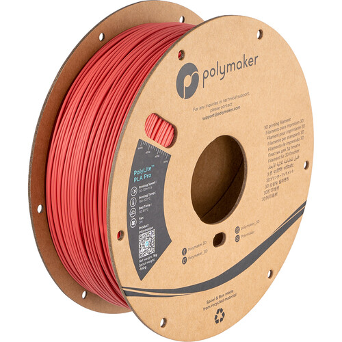 Polymaker 1.75mm PolyLite PLA Pro Filament (1kg, Light Red)