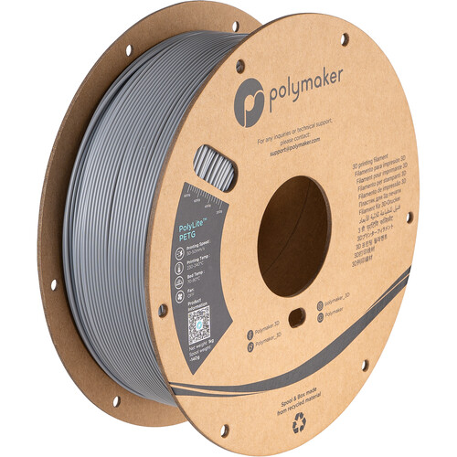 Polymaker 1.75mm PolyLite PETG Filament(1kg, Gray)