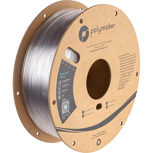 Polymaker 2.85mm PolyLite PETG Filament(1kg, Transparent)
