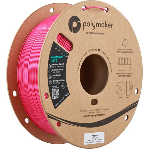 Polymaker 1.75mm PolyLite PETG Filament(1kg, Magenta)