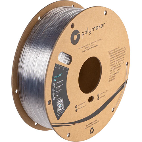 Polymaker 1.75mm PolyLite PC Filament (1kg, Transparent)