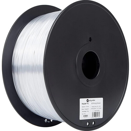 Polymaker 1.75mm PolyLite PC Filament (3kg, Transparent)