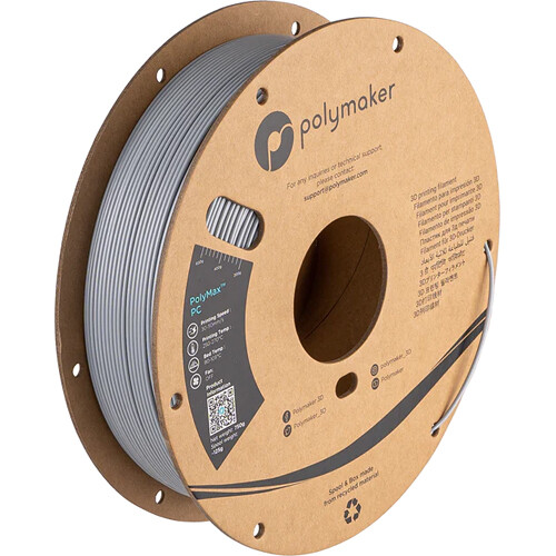 Polymaker 1.75mm PolyMax PC Filament (750g, Gray)