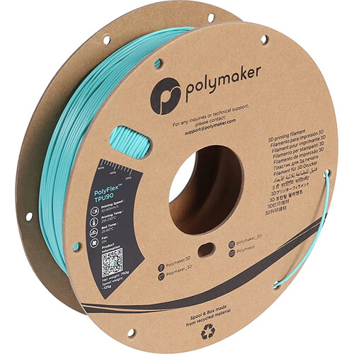 Polymaker 1.75mm PolyFlex TPU90 Filament (750g, Polymaker Teal)