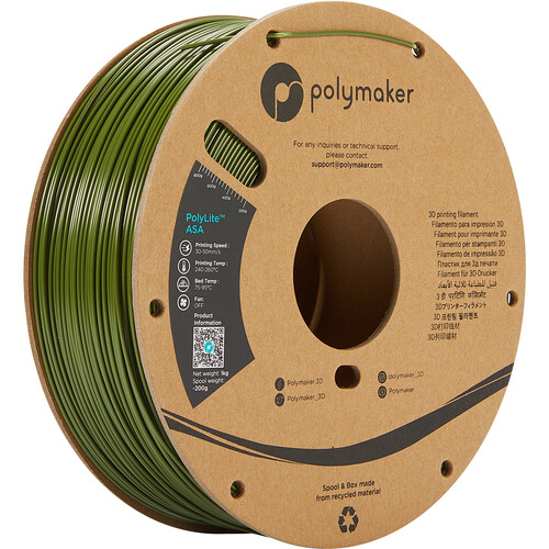 Polymaker 1.75mm PolyLite ASA Filament (1kg, Army Green)