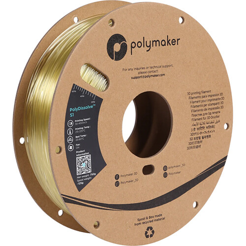 Polymaker 1.75mm PolyDissolve S1 Filament (750g, Natural)