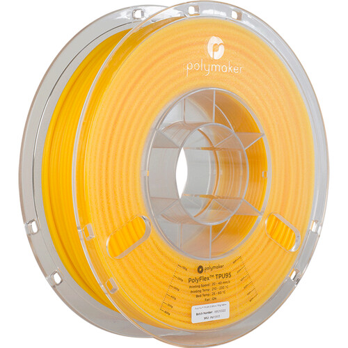 Polymaker PolyFlex TPU95 3D Printing Filament 1.65 lb (2.85mm Diameter, Yellow)