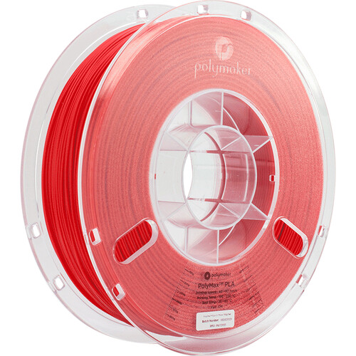 Polymaker PolyMax PLA 3D Printing Filament 1.65 lb (1.75mm Diameter, Red)