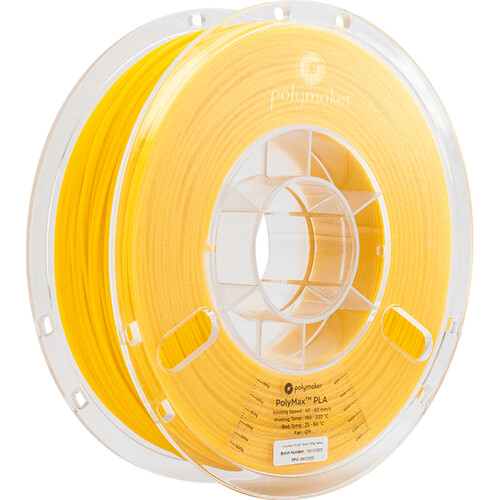 Polymaker PolyMax PLA 3D Printing Filament 1.65 lb (1.75mm Diameter, Yellow)
