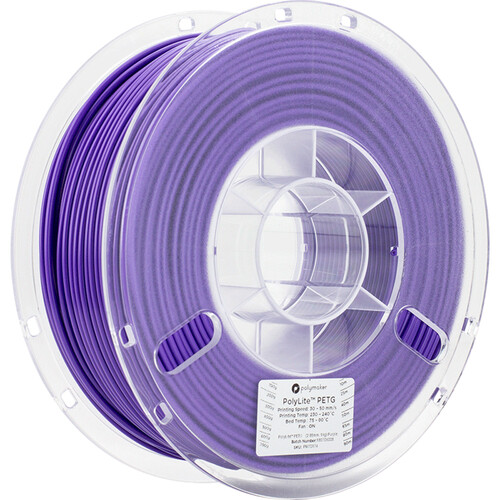 Polymaker PolyLite PETG 3D Printing Filament 2.2 lb (2.85mm Diameter, Purple)