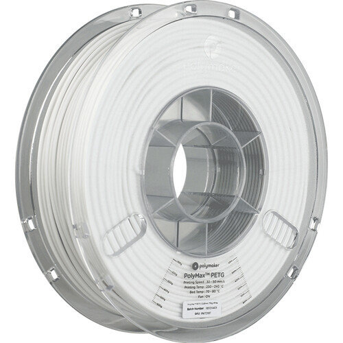 Polymaker PolyMax PETG 3D Printing Filament 1.65 lb (2.85mm Diameter, White)
