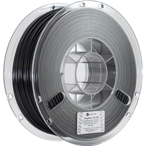 Polymaker PolyMax PC-FR 3D Printing Filament 2.2 lb (2.85mm Diameter, Black)