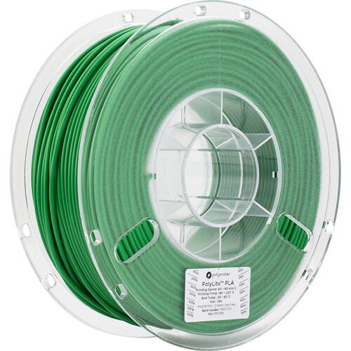 Polymaker PolyLite PLA 3D Printing Filament 2.2 lb (2.85mm Diameter, Green)